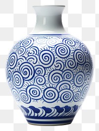 PNG Vase porcelain pottery pattern. 