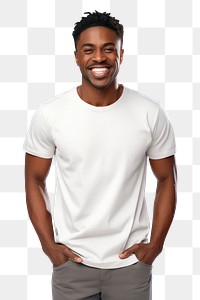 PNG Black man t-shirt smile adult. AI generated Image by rawpixel.