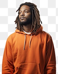 PNG Black man sweatshirt portrait hoodie. 