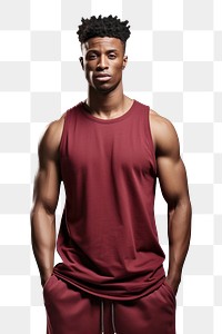 PNG Black man athlete maroon adult. AI generated Image by rawpixel.