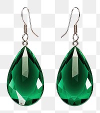 PNG Earrings gemstone jewelry emerald. AI generated Image by rawpixel.