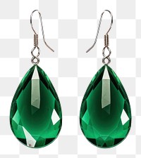 PNG Earrings gemstone jewelry emerald. 