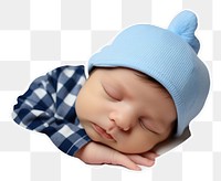 PNG Baby boy sleeping newborn white background. AI generated Image by rawpixel.