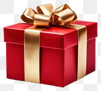 PNG Matt red gift box ribbon gold  