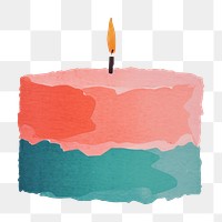 PNG Birthday cake art painting candle. AI generated Image by rawpixel.