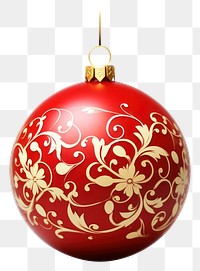 PNG Round christmas ornament pattern gold red. 