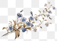 PNG Forget me not pattern flower plant. 