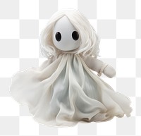 PNG Spooky ghost doll figurine white cute. 