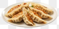 PNG Gyoza dumpling plate food. 