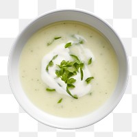 PNG Vichyssoise herbs food bowl. 