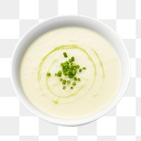 PNG Vichyssoise plate herbs food. 