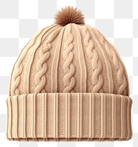 PNG Beige beanie knitted white background creativity. AI generated Image by rawpixel.