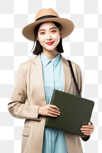 PNG Holding passport young Asian tourist overcoat portrait. AI generated Image by rawpixel.