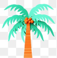 PNG Coconut tree plant white background representation. 