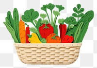 PNG Vegetable basket vegetable plant food. AI generated Image by rawpixel.