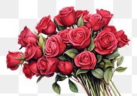 PNG Roses flower plant red. AI generated Image by rawpixel.