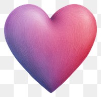 PNG 3D heart illustration in gradient colors of pink and purple. Heart shape with a smooth, glossy texture. Vibrant heart design for love-themed projects. 