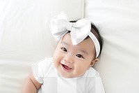 Bow headband png mockup, baby accessory, transparent design