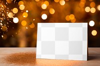 Festive invitation card png mockup, transparent design