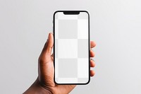 Png mobile phone mockup, transparent screen