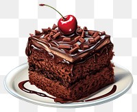 PNG Chocolate cake dessert cherry cream. AI generated Image by rawpixel.