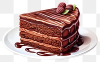 PNG Chocolate cake dessert food confectionery. AI generated Image by rawpixel.