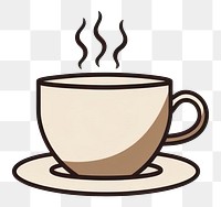 PNG Doodle coffee cup saucer. 