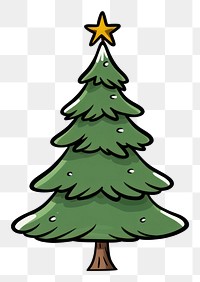 PNG Doodle christmas tree plant. 