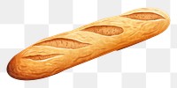 PNG Baguette bread food white background. AI generated Image by rawpixel.