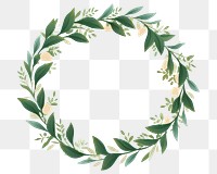 PNG Leafy square wreath badge leaf pattern plant. 