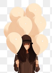 PNG Balloons having fun girl holding. AI generated Image by rawpixel.