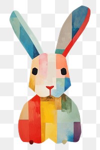 PNG Rabbit art painting representation. AI generated Image by rawpixel.