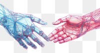 PNG Technology hand futuristic drawing. AI generated Image by rawpixel.