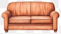 PNG Brown Sofa furniture armchair drawing. 