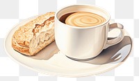 PNG Coffee saucer drink bread. 