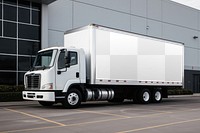 Trailer truck png mockup, transporting vehicle, transparent design