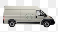 White cargo van png, vehicle for small business, transparent background