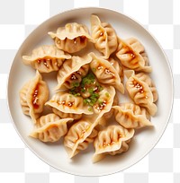 PNG Japanese style dumplings pasta plate food. 