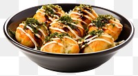 PNG Takoyaki bowl food meal. 