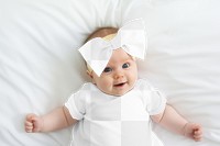 Bow headband png mockup, baby accessory, transparent design