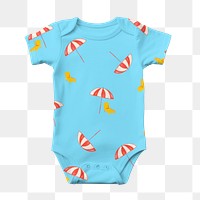 Blue baby romper png, kids clothing, transparent background