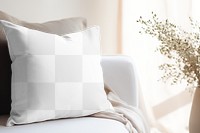 Cushion pillow cover png mockup, transparent design