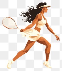 PNG Young woman playing tennis sports racket ball. 