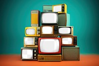 Retro TV screens png mockup, transparent design