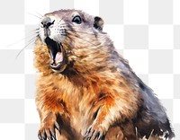 PNG Groundhog wildlife animal mammal. AI generated Image by rawpixel.