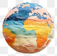 PNG Colorful paper globe with textured continents.