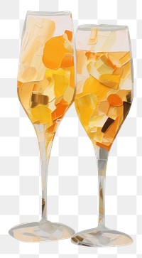 PNG Champagne glass art painting refreshment. 