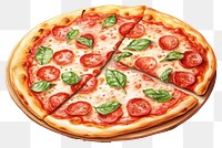 PNG Pizza margherita food mozzarella pepperoni. AI generated Image by rawpixel.