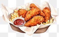 PNG Korean fried chicken ketchup paper food. AI generated Image by rawpixel.
