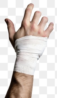 PNG Bandage hand finger fracture. 